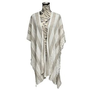 Zighilli striped shawl Wrap Made in Italy One Size Beach Boho Peasent Casual O/S